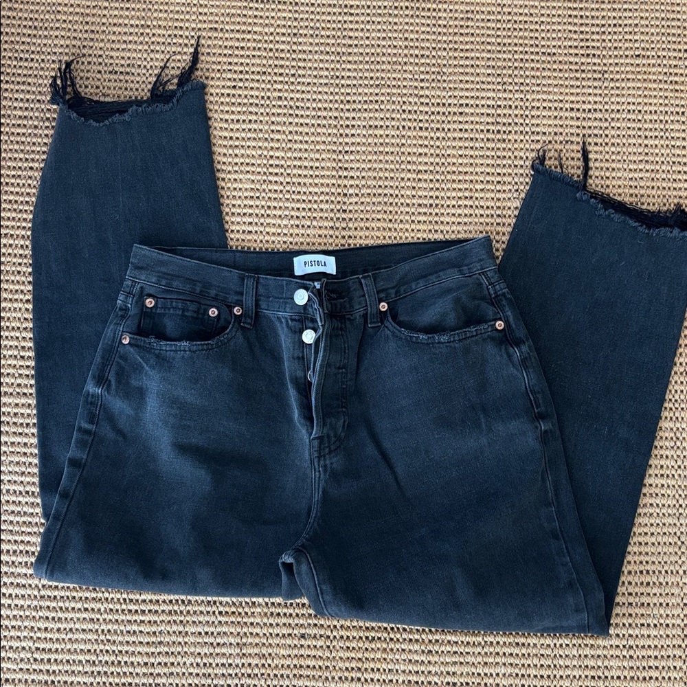 pistola Black Washed Ankle Crop Jeans